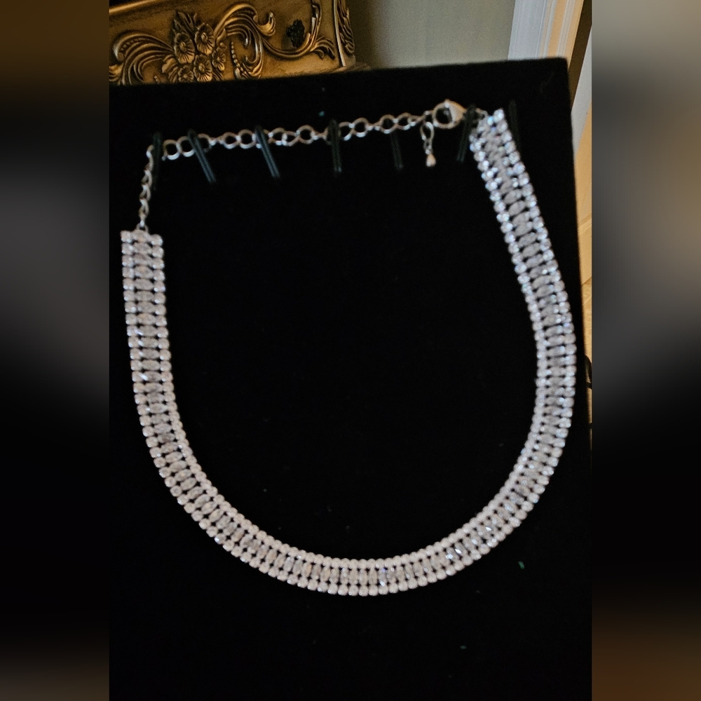 Elegant Moissanite diamond Silver Necklace